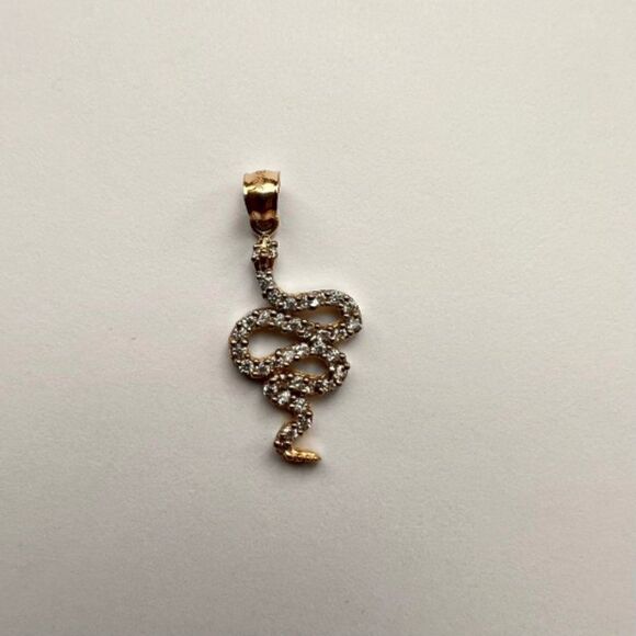 14k Real Yellow Gold Snake Charm Pendant | Streetwear Snake Pendant Snak… - Picture 5 of 8